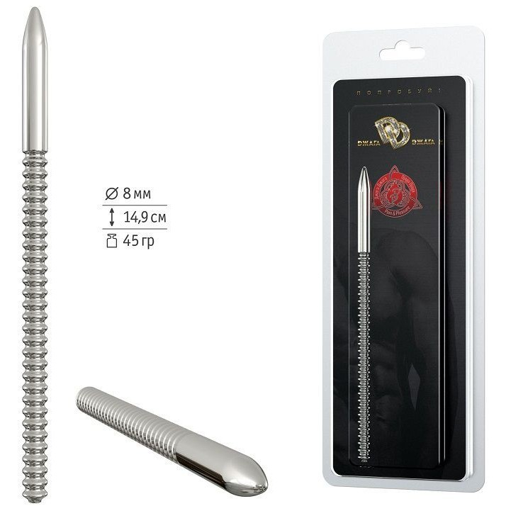 Уретральный зонд винтовой "Джага-Джага" металл 