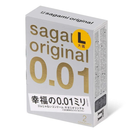 Презервативы полиуретановые "Sagami Original 0,01 L-Size" 2шт 